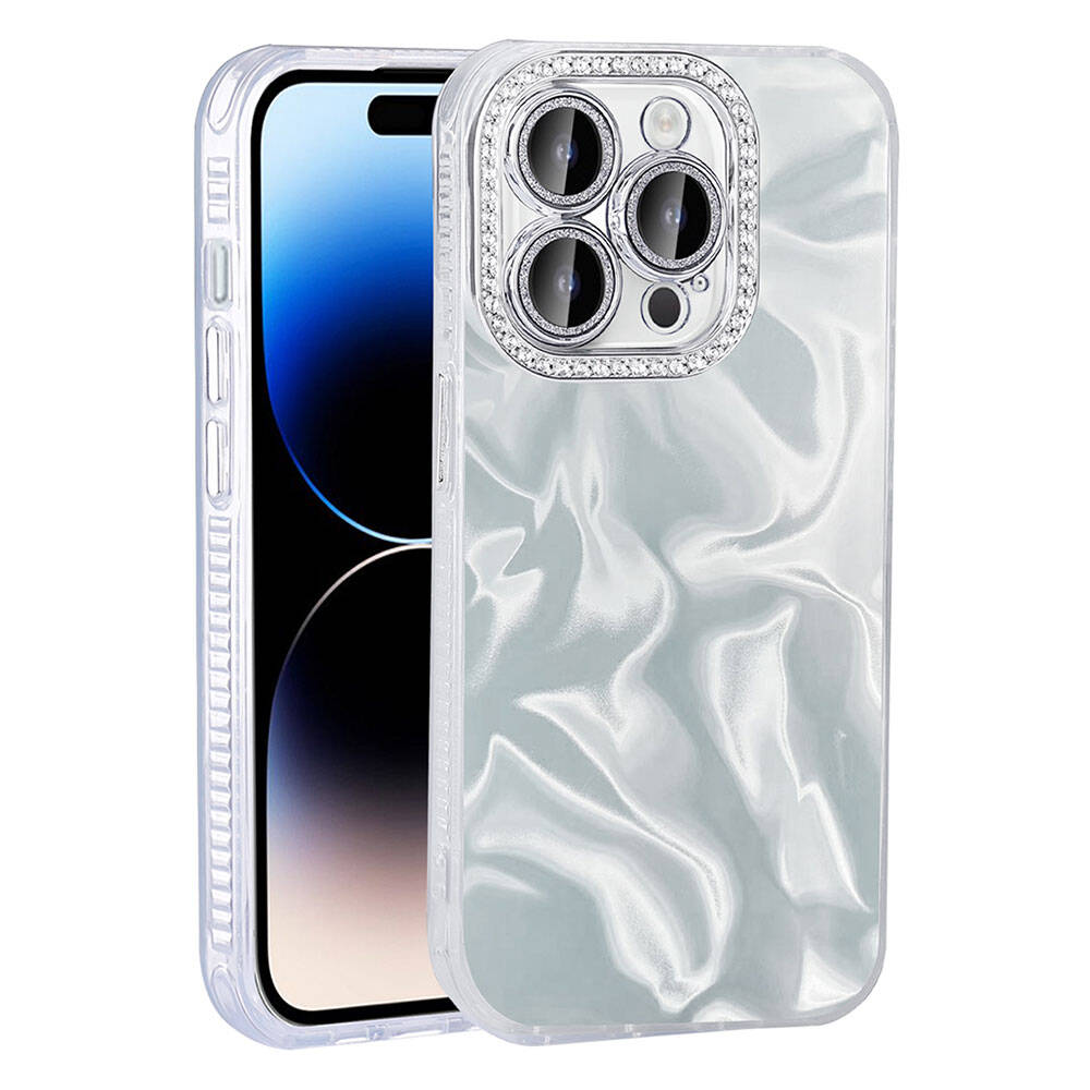Apple iPhone 14 Pro Kılıf Airbagli Parlak Taş Detay Tasarımlı Esila
